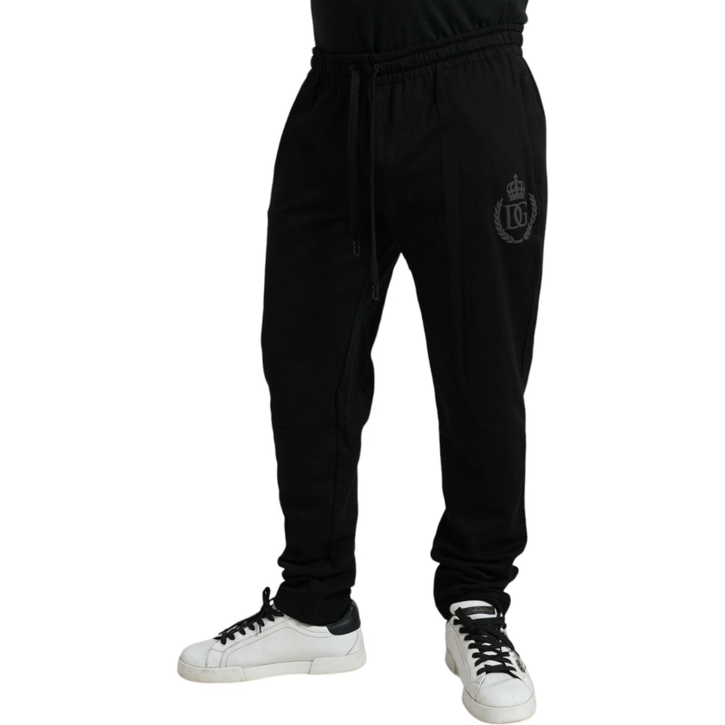Dolce & Gabbana Black Cotton Logo Jogger Men Sweatpants Pants
