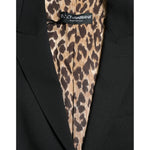 Dolce & Gabbana Black Wool Single Breasted Blazer Coat Jacket JKT3744-40