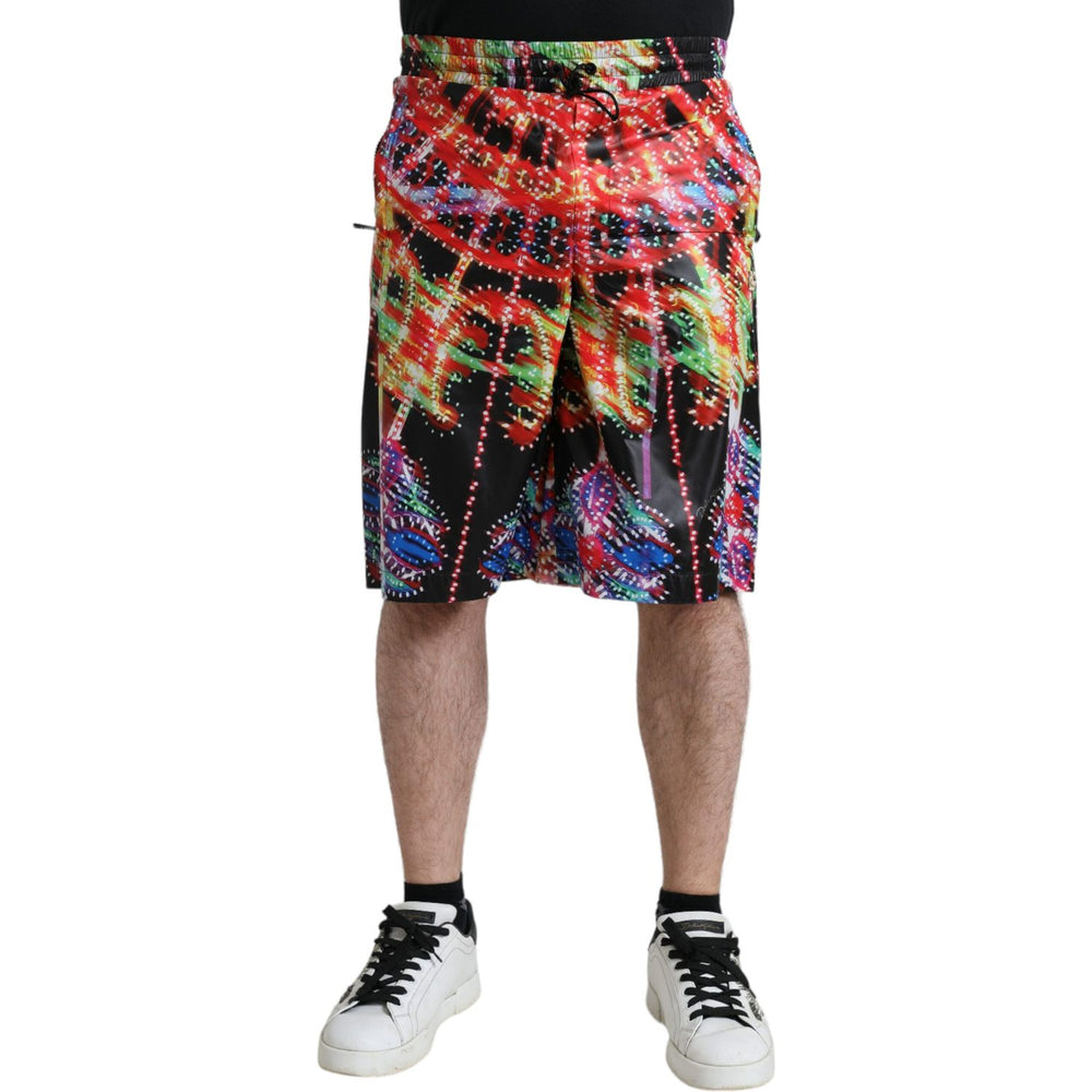 Dolce & Gabbana Multicolor Luminarie Print Men Bermuda Shorts PAN74870-46
