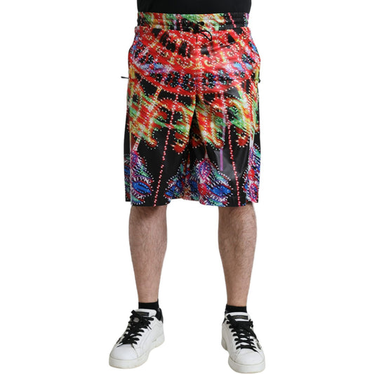 Dolce & Gabbana Multicolor Luminarie Print Men Bermuda Shorts PAN74870-46