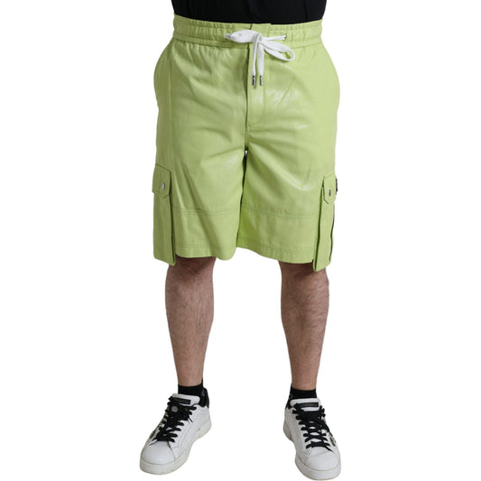 Dolce & Gabbana Light Green Cotton Men Cargo Bermuda Shorts