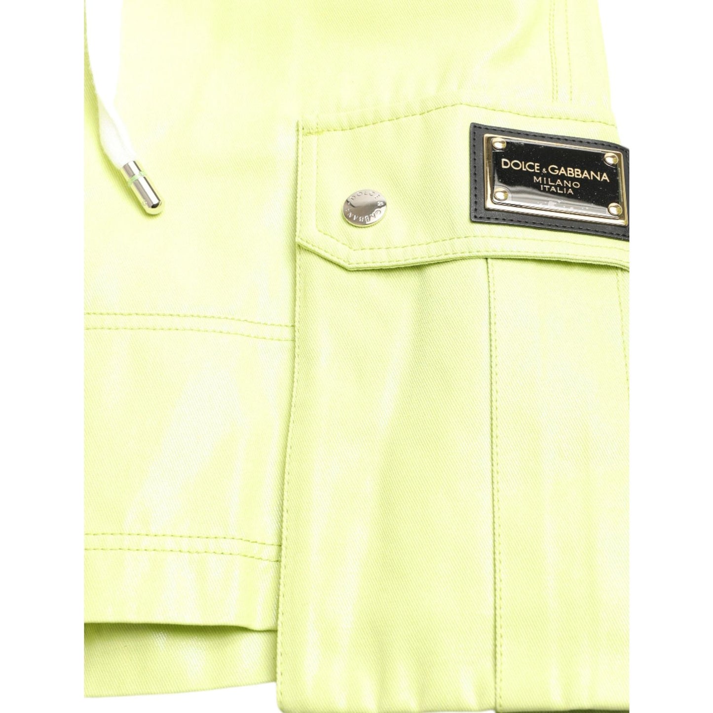 Dolce & Gabbana Light Green Cotton Men Cargo Bermuda Shorts