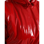 Dolce & Gabbana Shiny Red Hooded Cropped Short Coat Jacket JKT3707-40