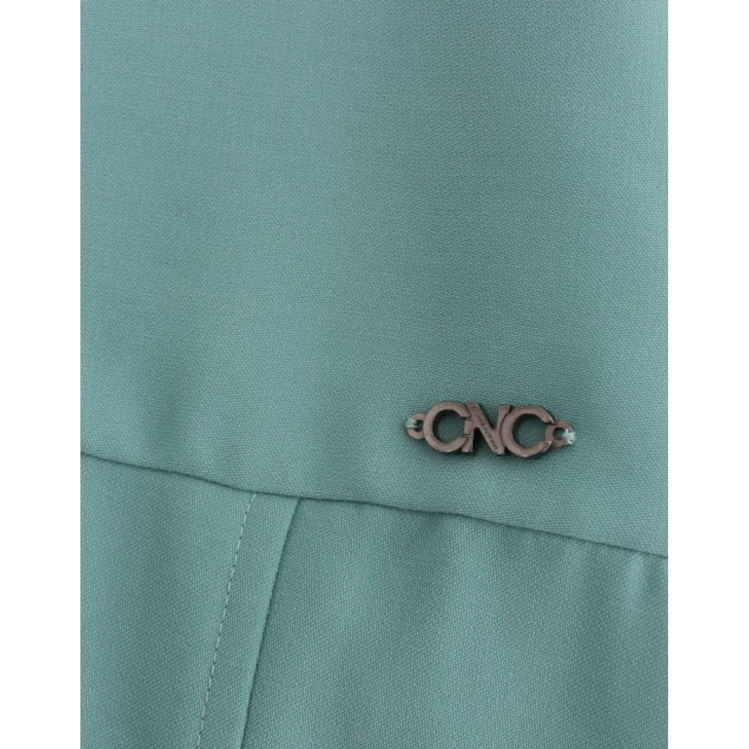 فستان ميدي أنيق باللون الأخضر بفتحة رقبة على شكل حرف V من كوستيوم ناتشورال