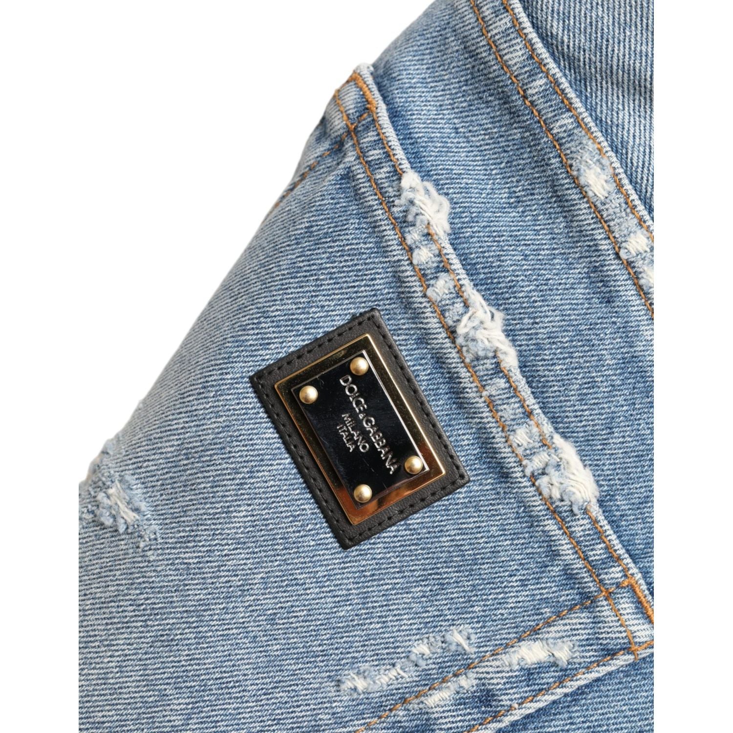 شورت برمودا جينز مزين بخصر مرتفع من دولتشي آند غابانا