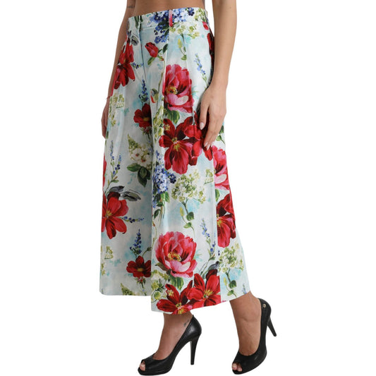 Dolce & Gabbana Multicolor Floral High Waist Wide Leg Pants PAN74955-42