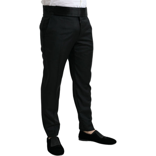 Dolce & Gabbana Elegant Slim Fit Wool Dress Pants Dolce & Gabbana Black