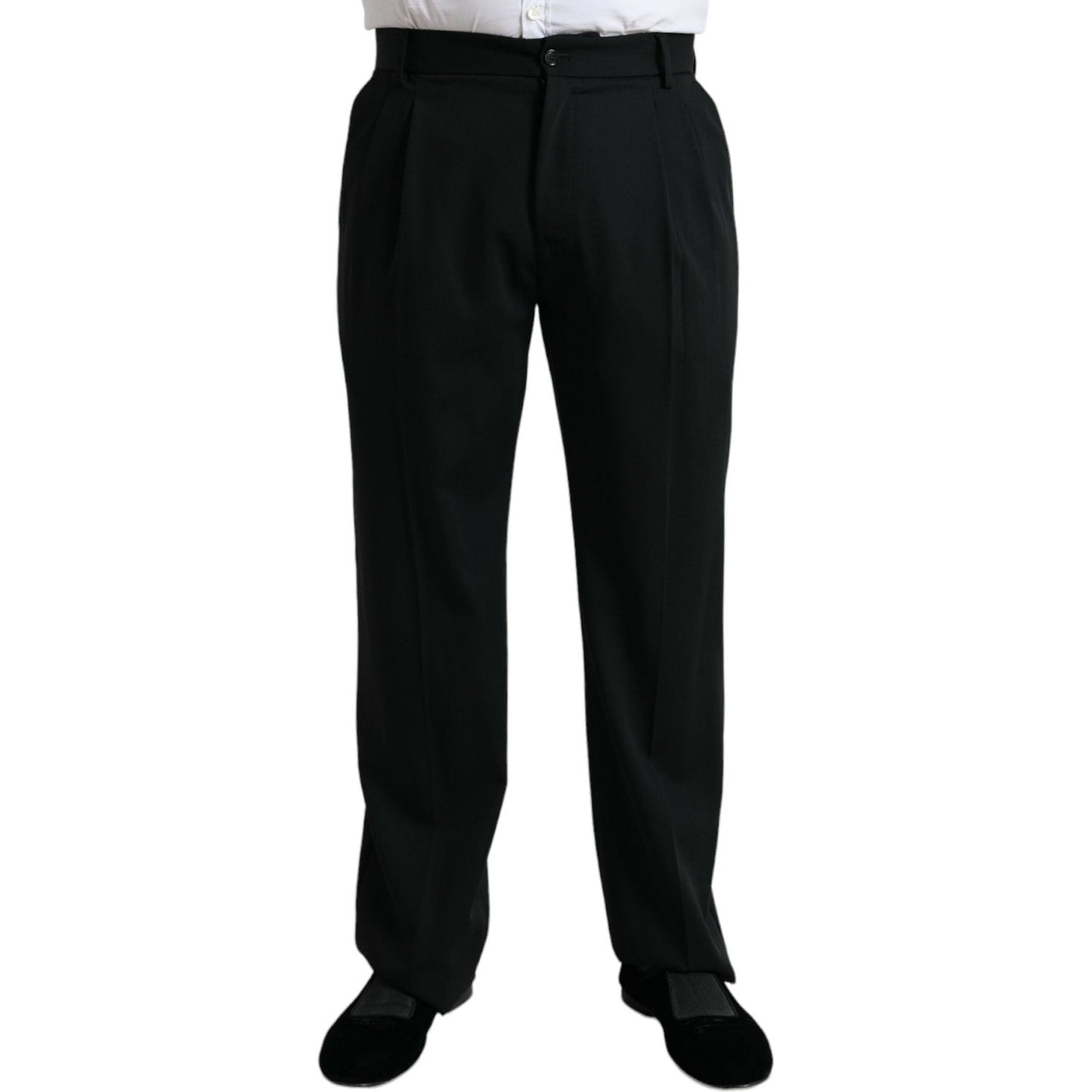 Dolce & Gabbana Black Wool Formal Straight Fit Dress Pants PAN75058-48