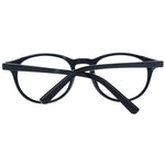 Bally Black Unisex Glasses Frame in full-rim black plastic, round style with demo lenses, size 49-19-145, including branded case.