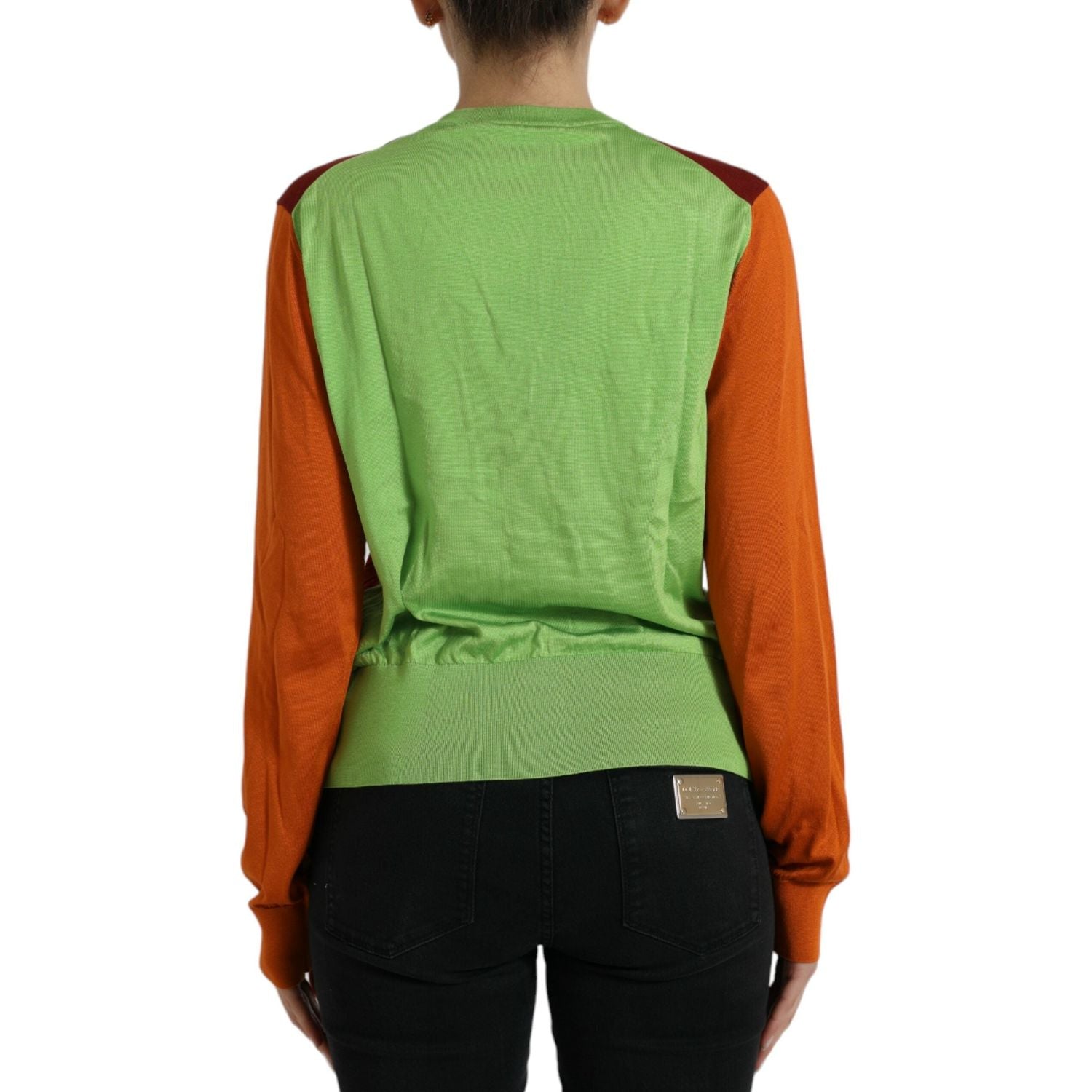 栗色混合丝绸纽扣正面开衫