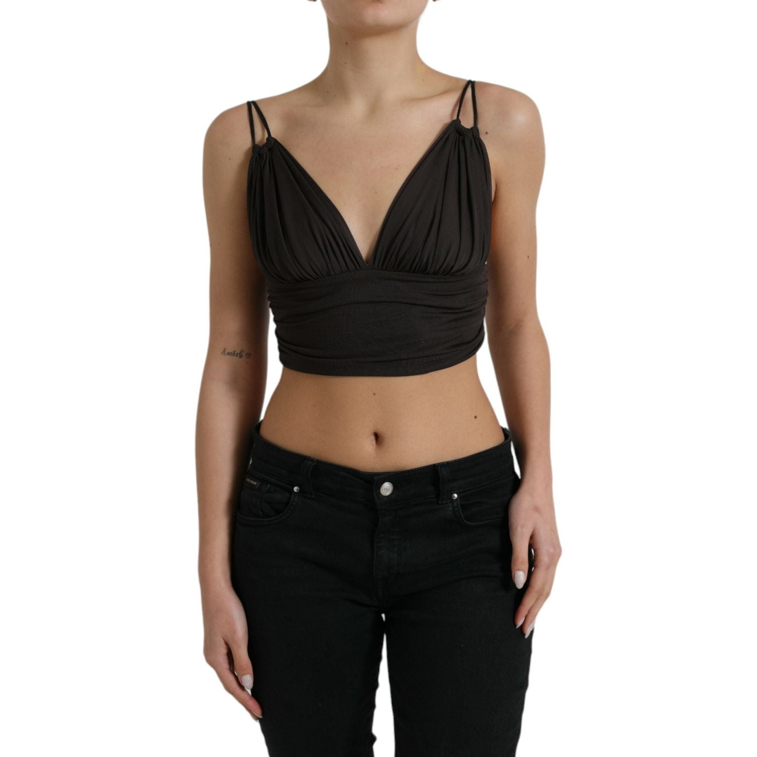 优雅无袖短款背心