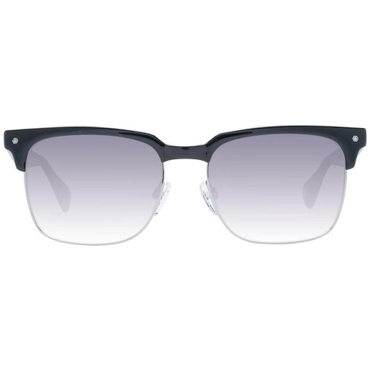 Ted Baker black browline sunglasses for men, black acetate and metal full-rim frame, gradient lenses, 100% UVA & UVB protection.