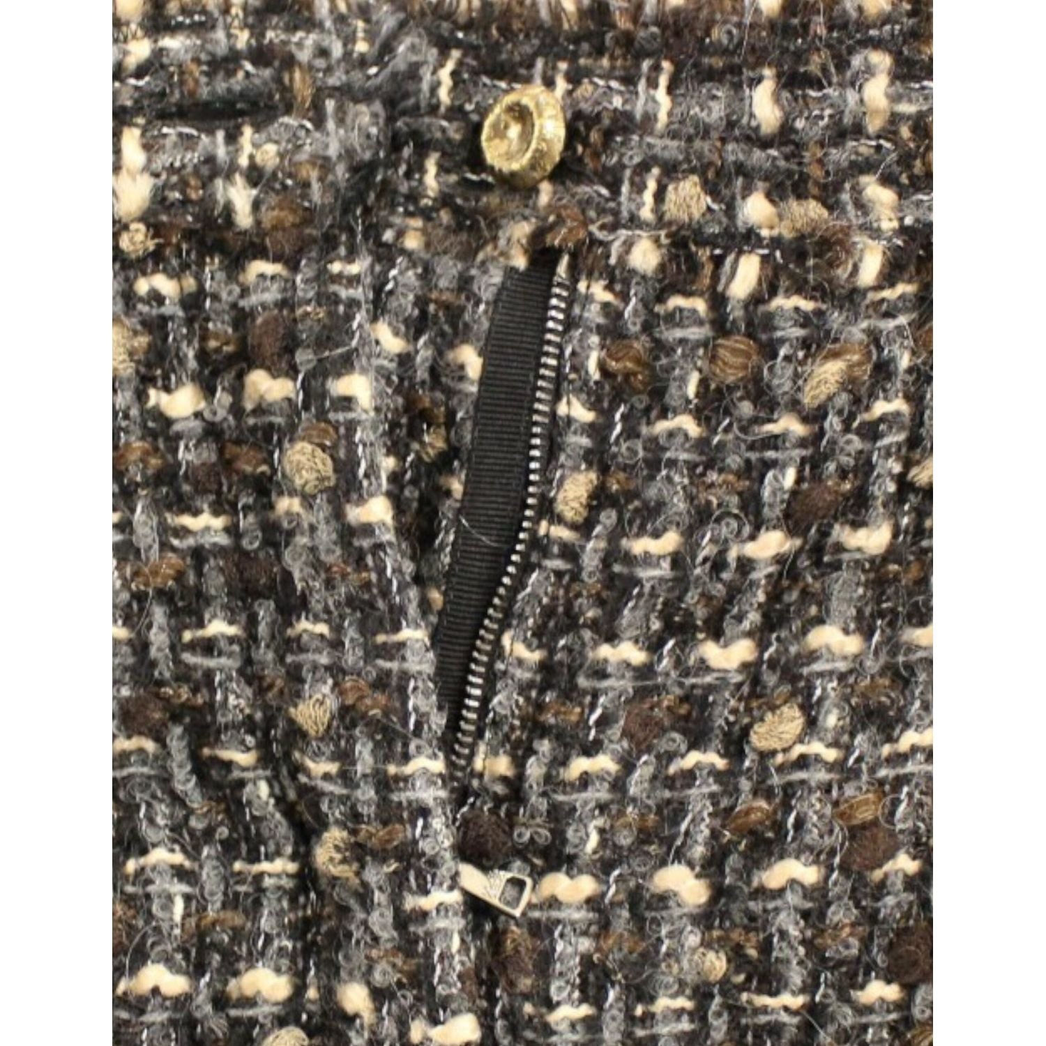 优雅多色羊毛混纺短裤