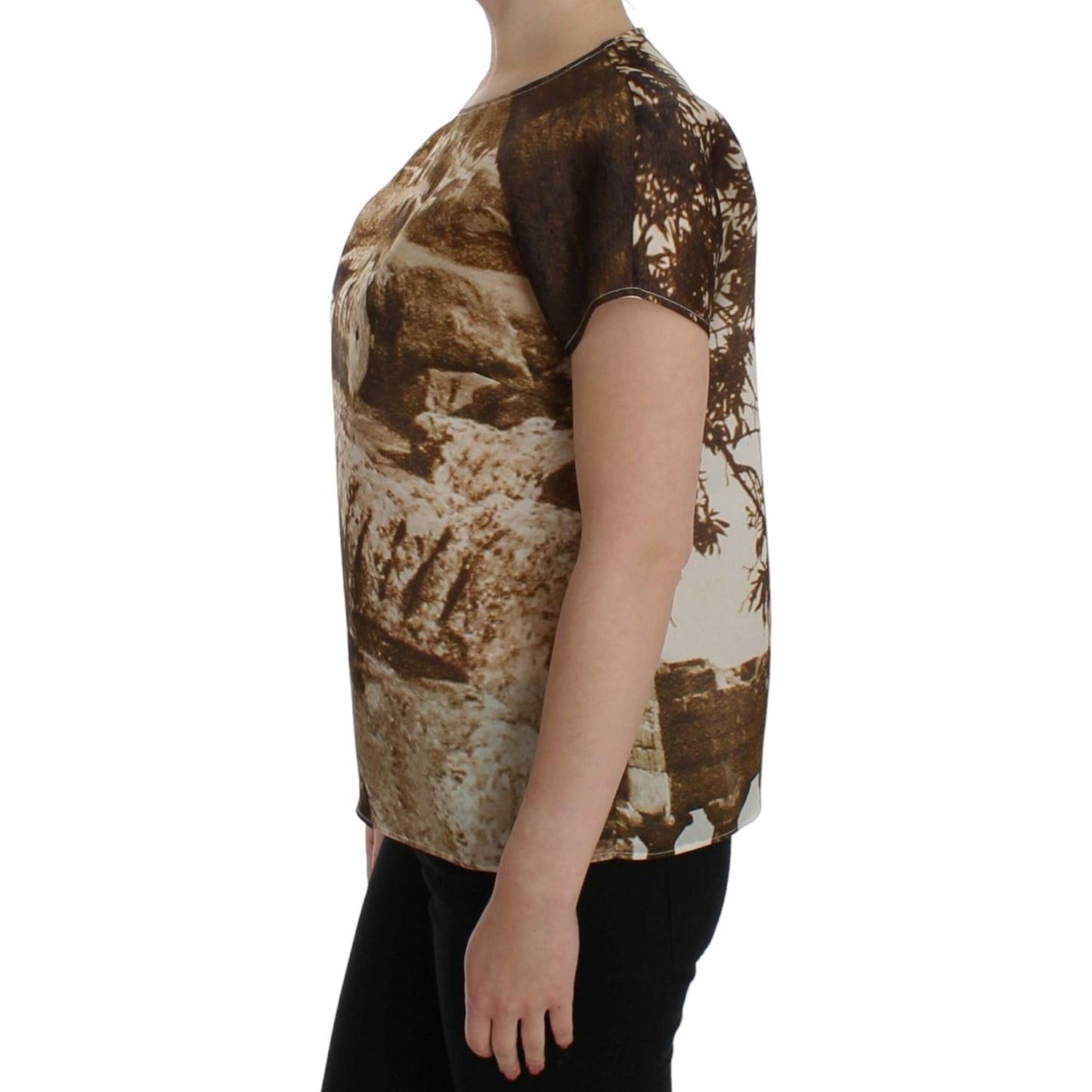 Dolce & Gabbana Brown Taormina silk blouse