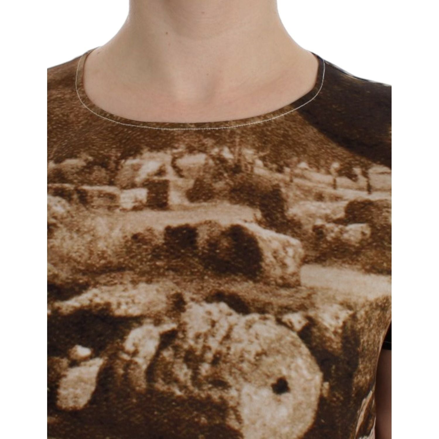 بلوزة من الحرير بطبعة تاورمينا من دولتشي آند غابانا Enchanted Sicily