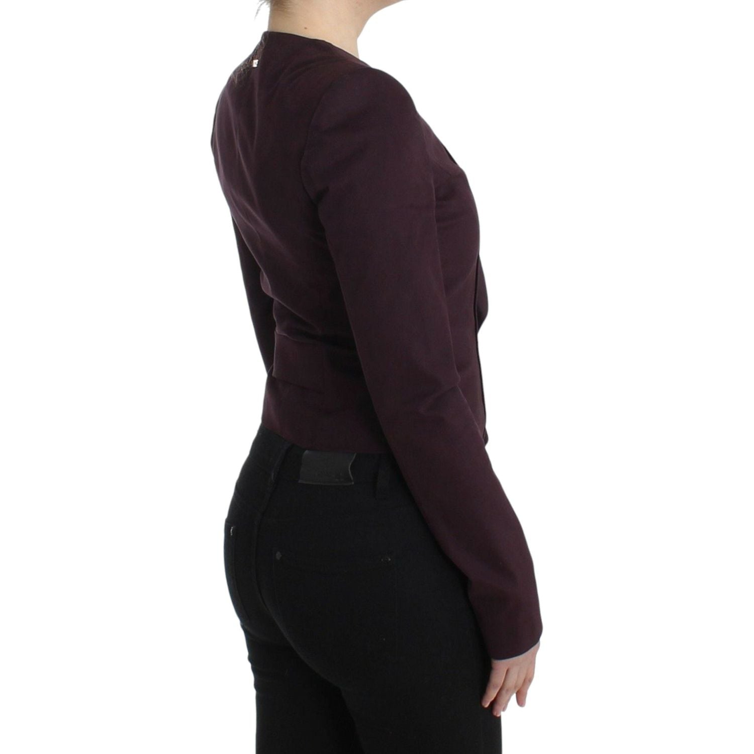 优雅紫色棉混纺西​​装外套