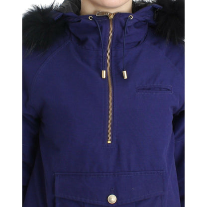 GF Ferre Blue Padded Jacket Hooded Short K-Way Coats & Jackets