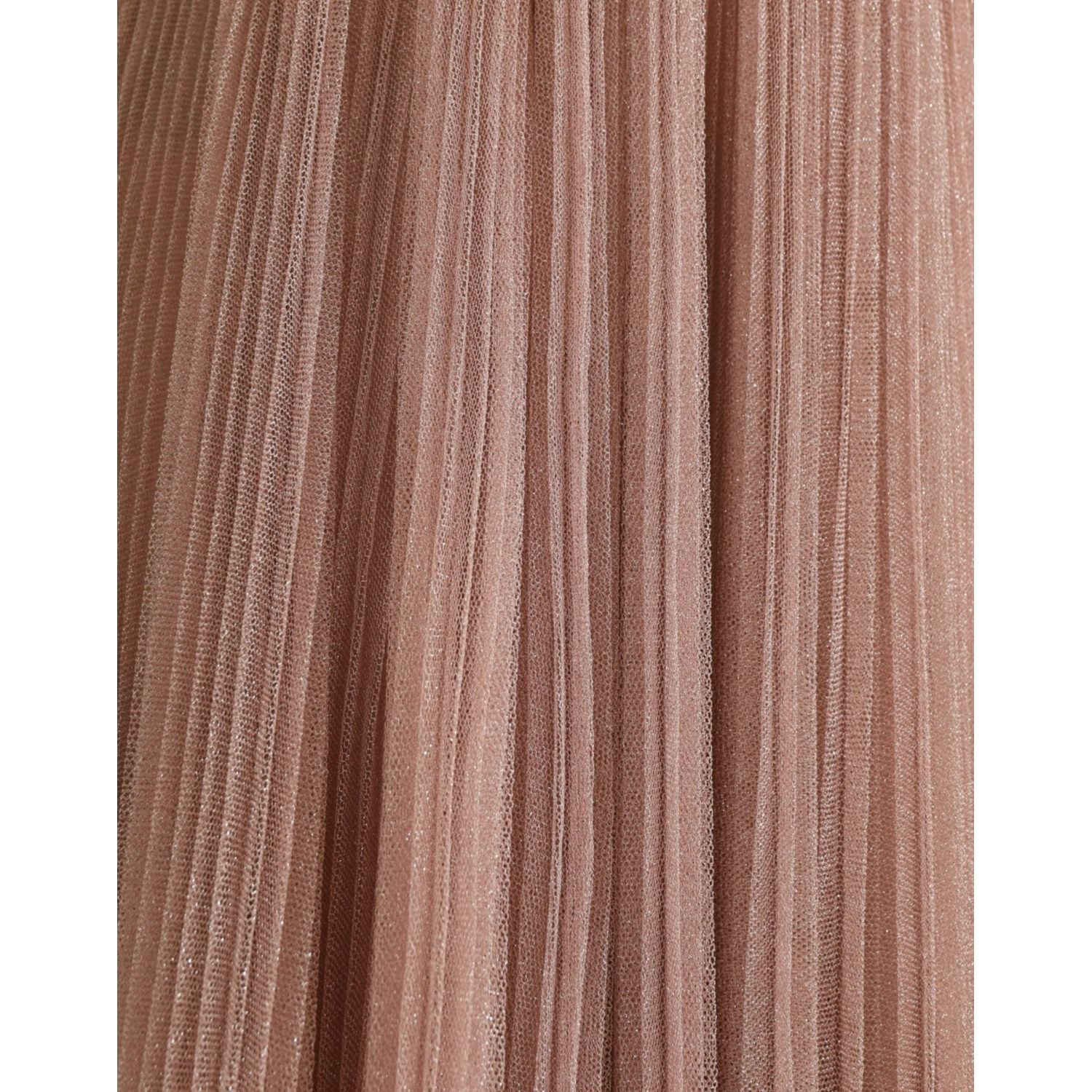 优雅不对称粉色薄纱连衣裙