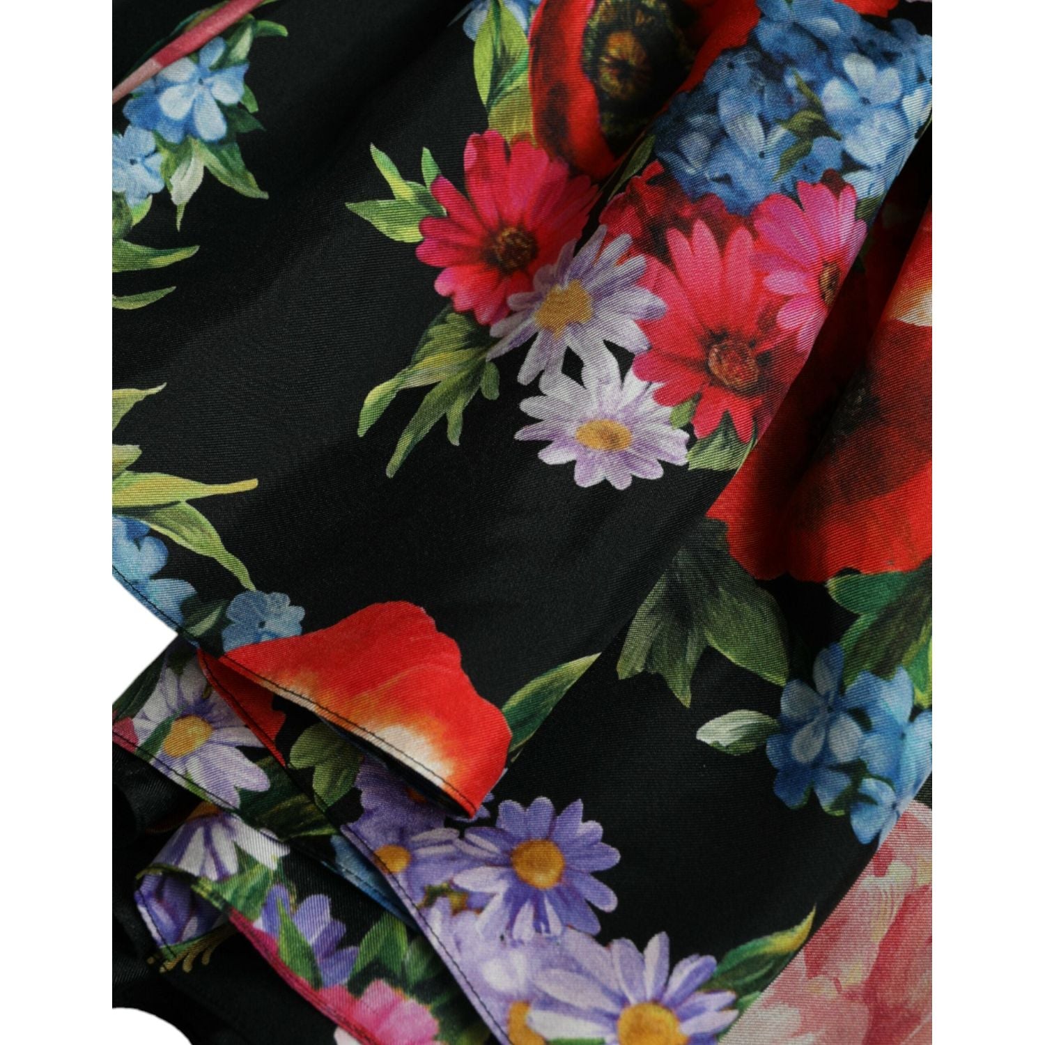 优雅花朵真丝长裙