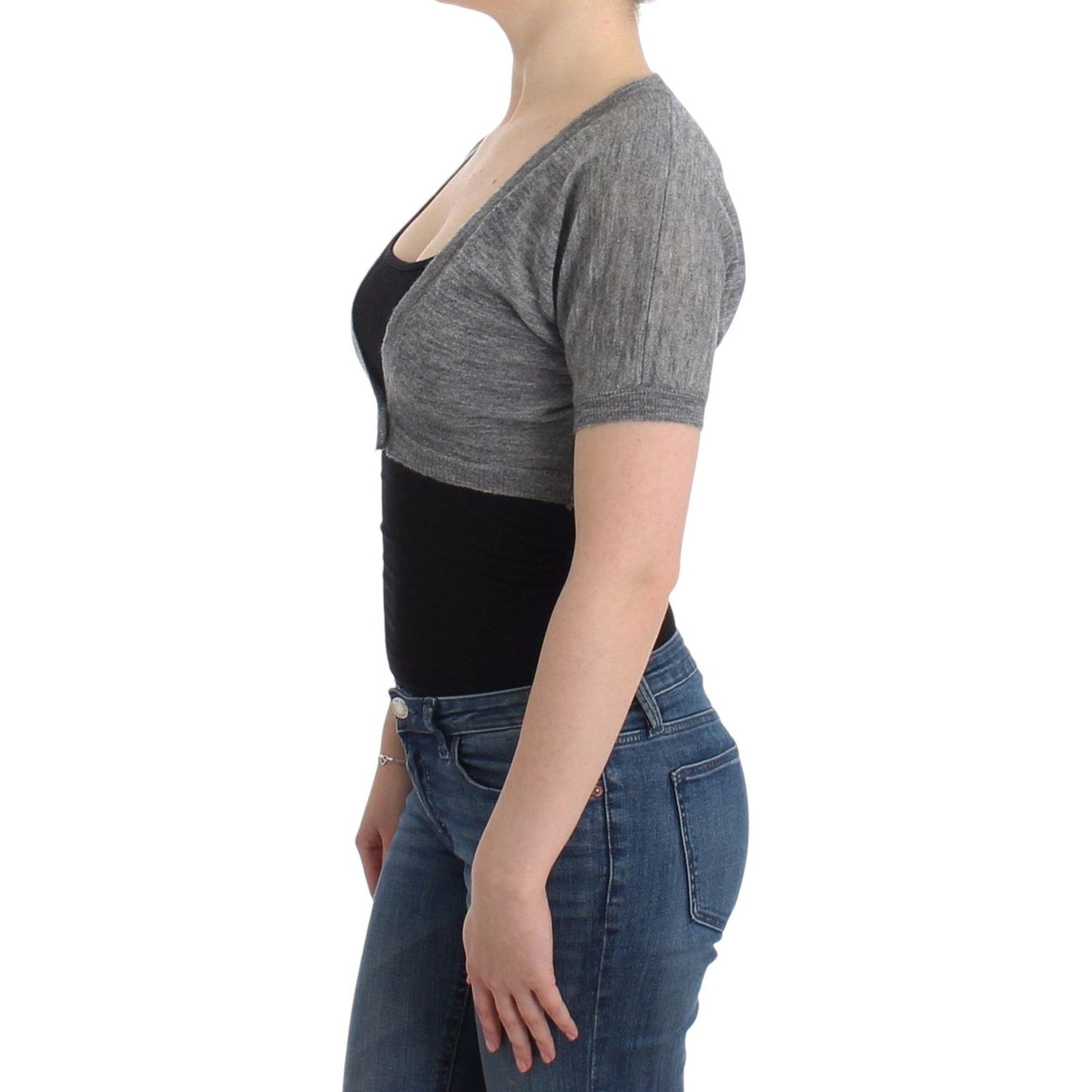 Ermanno Scervino Lingerie Knit Gray Bolero Sweater Cardigan