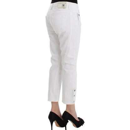 Ermanno Scervino White Cropped Jeans Denim Pants Branded Capri