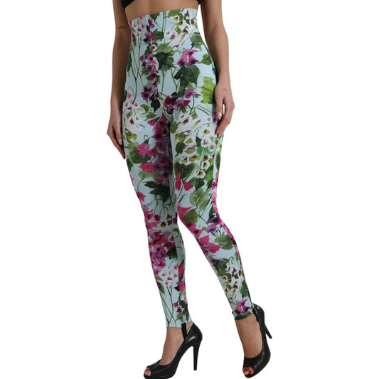 Dolce & Gabbana Multicolor Floral High Waist Leggings Pants PAN74992-40
