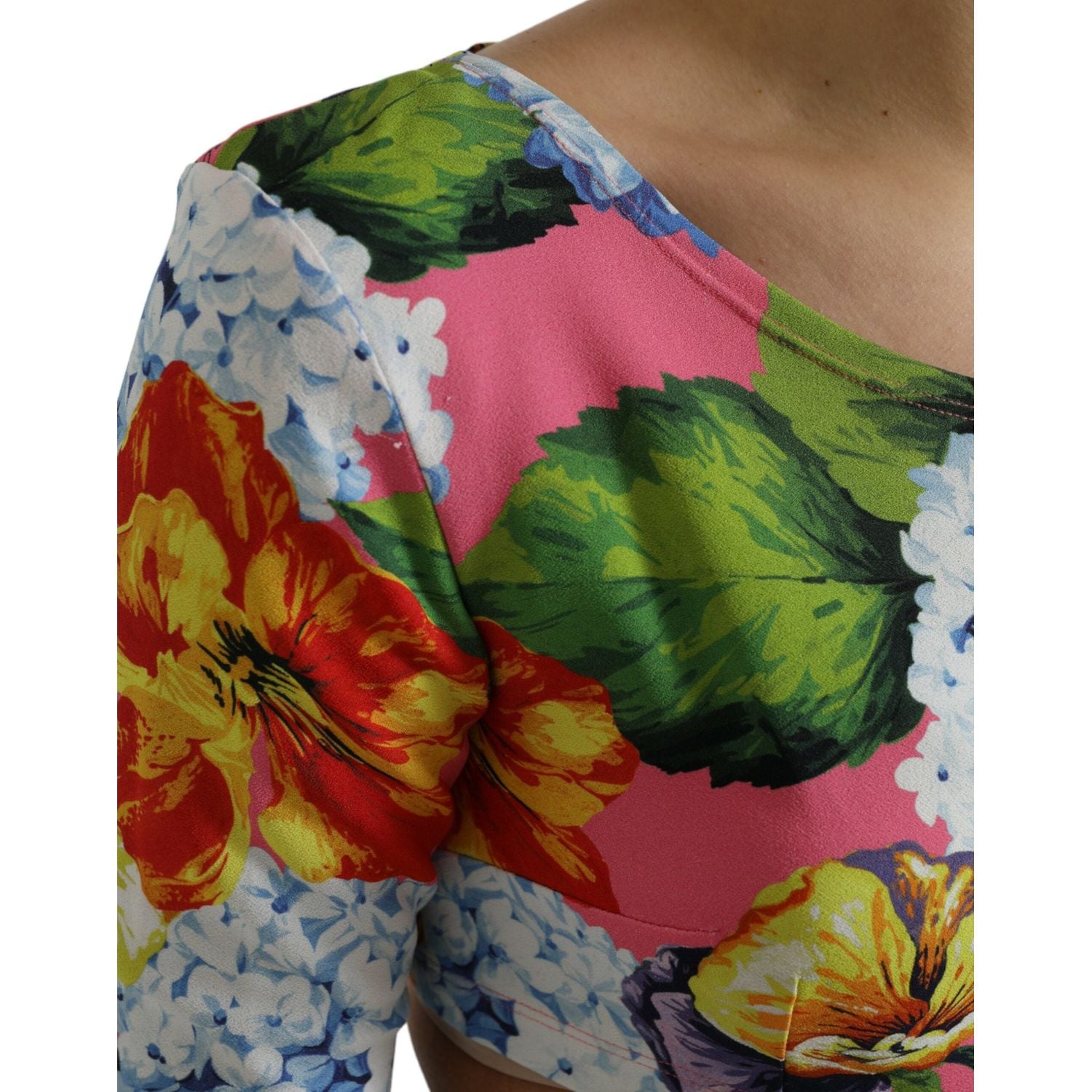 花卉优雅短款衬衫