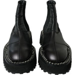 Dolce & Gabbana Black Leather Slip On Stretch Chelsea Boots Shoes MV5530-39