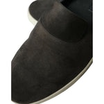Dolce & Gabbana Elegant Blue Suede & Crocodile Slippers Dolce & Gabbana Black