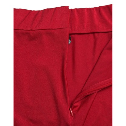 Dolce & Gabbana Red Stretch High Waist Cropped Leggings Pants