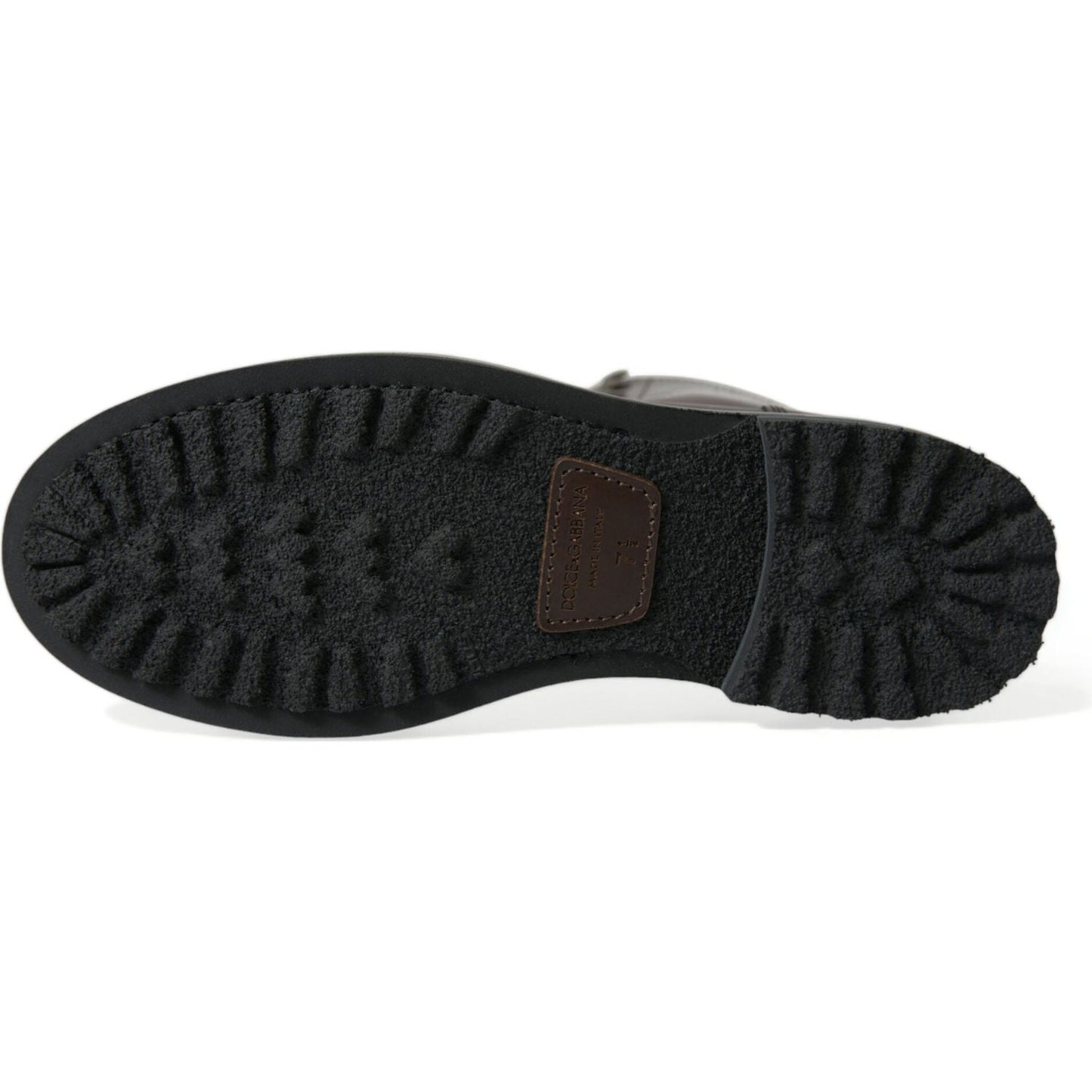 Dolce & Gabbana Black Leather Military Combat Boots Shoes