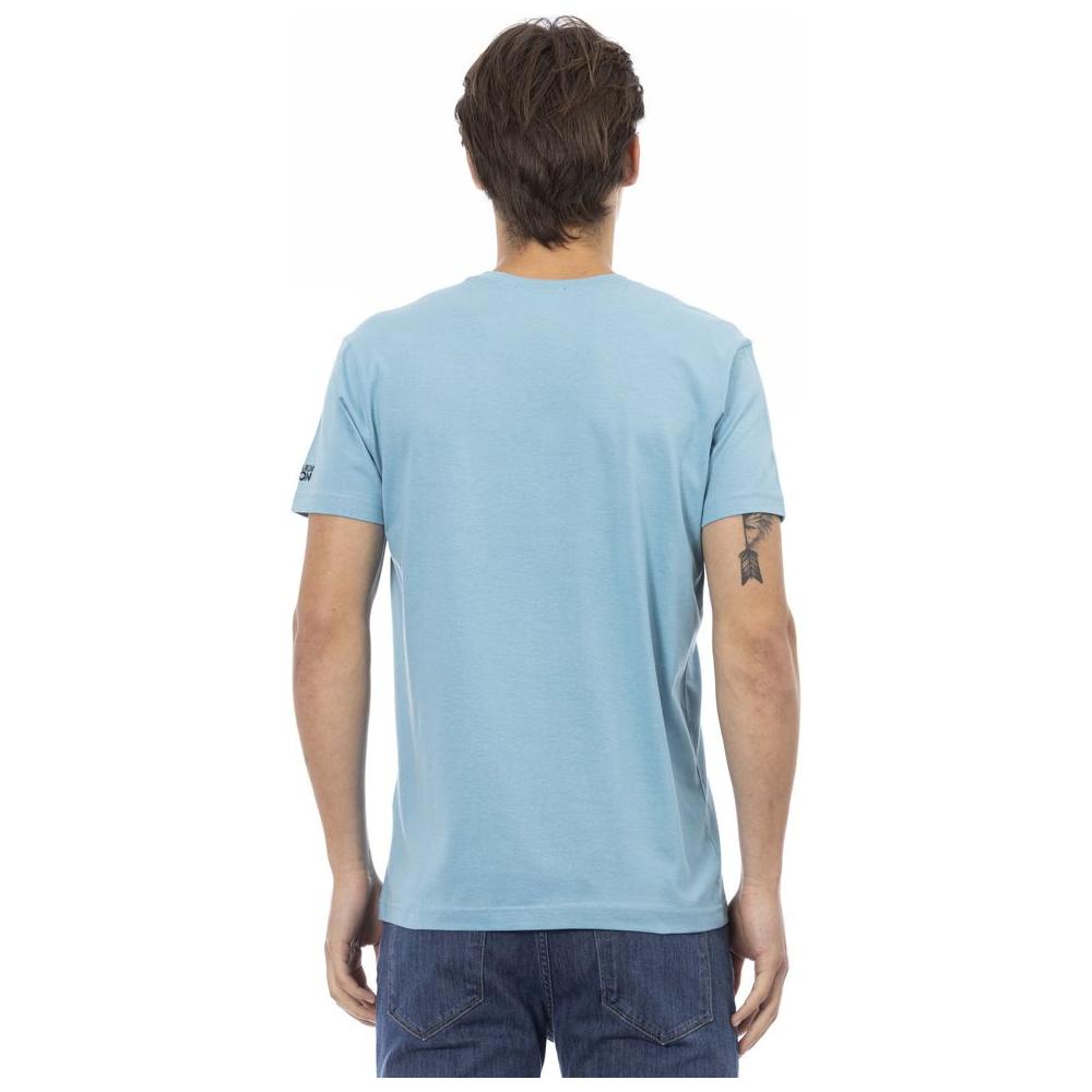 Trussardi Action Light Blue Cotton Men T-Shirt TR-24179-M