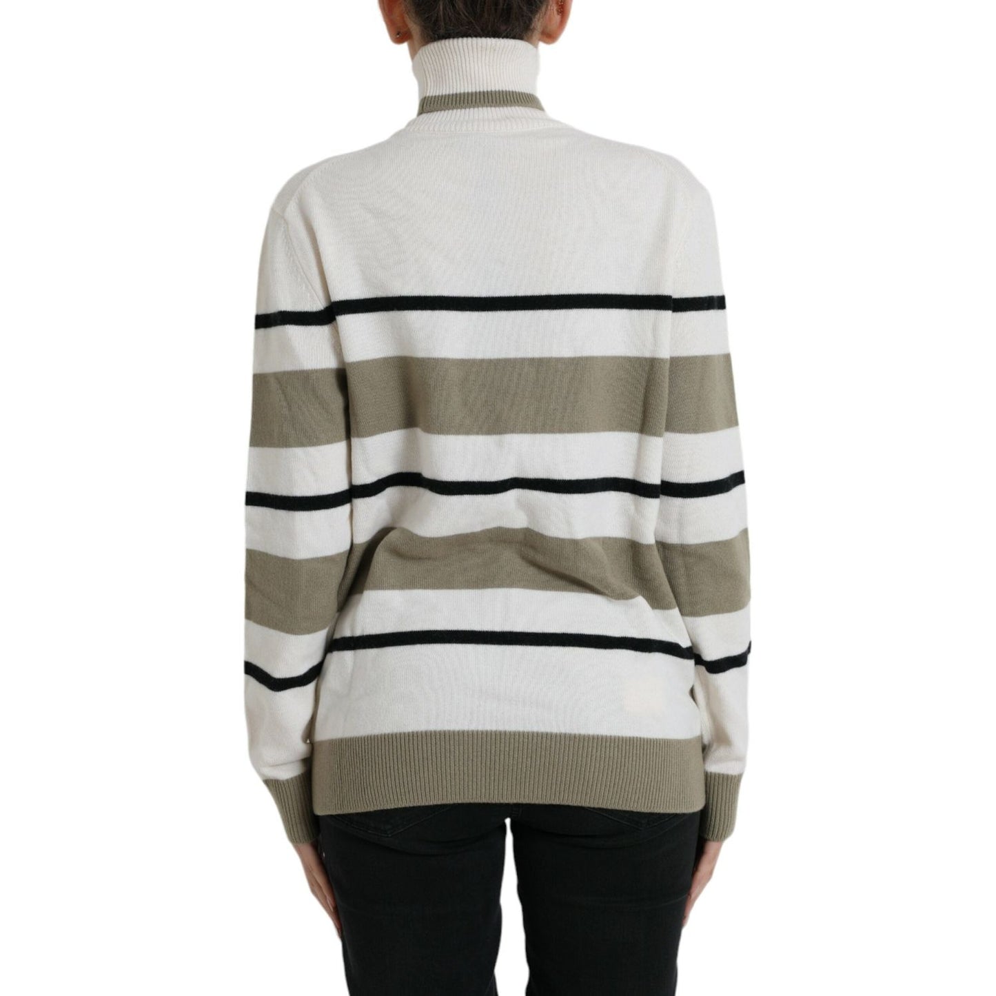 Dolce & Gabbana Multicolor Stripe Wool Logo Pullover Sweater TSH84341-44