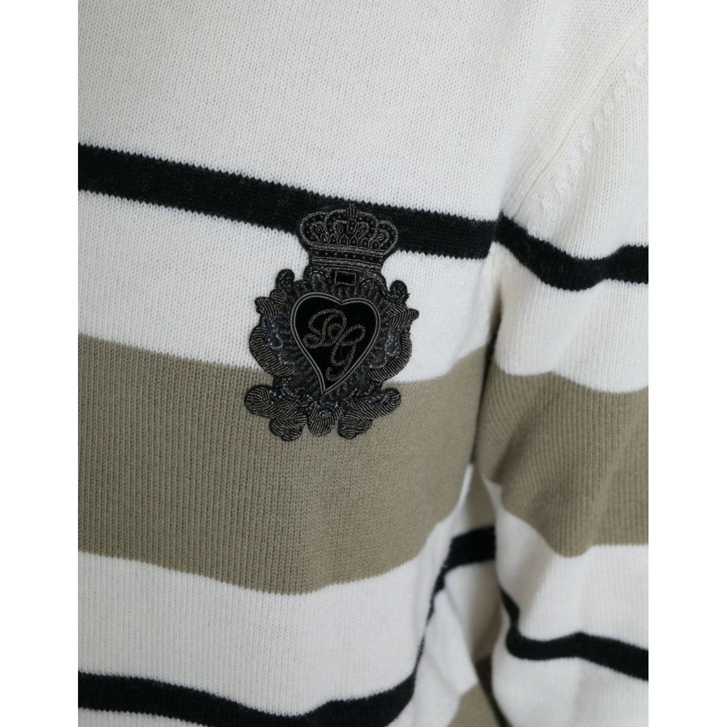 Dolce & Gabbana Multicolor Stripe Wool Logo Pullover Sweater TSH84341-44