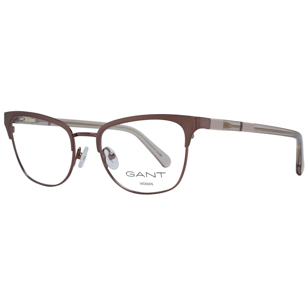 Gant women's eyewear with metal frame and clear lenses, showcasing stylish and feminine design.