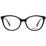 Max Mara Black Women Glasses Frame, full-rim plastic, butterfly style, with demo lenses for women, size 53-17-140.