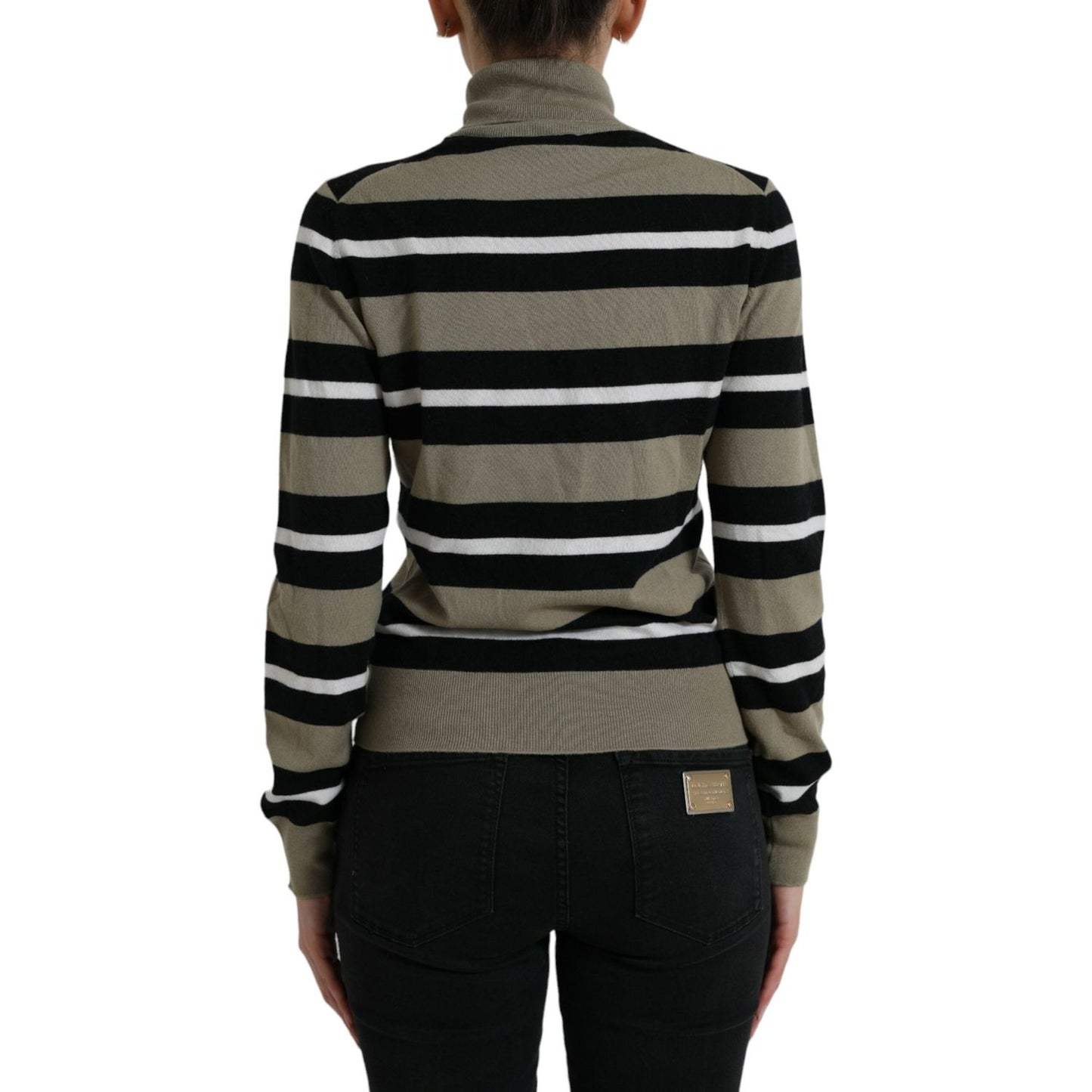 Dolce & Gabbana Multicolor Stripe Wool Logo Pullover Sweater TSH84526-42