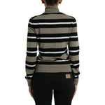 Dolce & Gabbana Multicolor Stripe Wool Logo Pullover Sweater TSH84526-42
