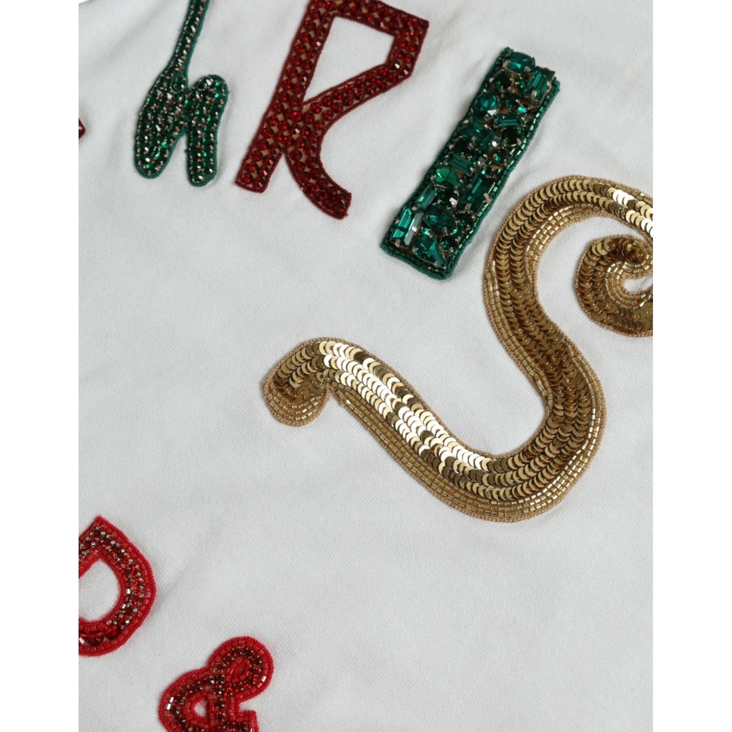 优雅亮片棉质 T 恤