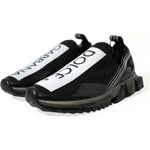 Dolce & Gabbana Black White Slip On Sneakers Sorrento Shoes MV5584-39