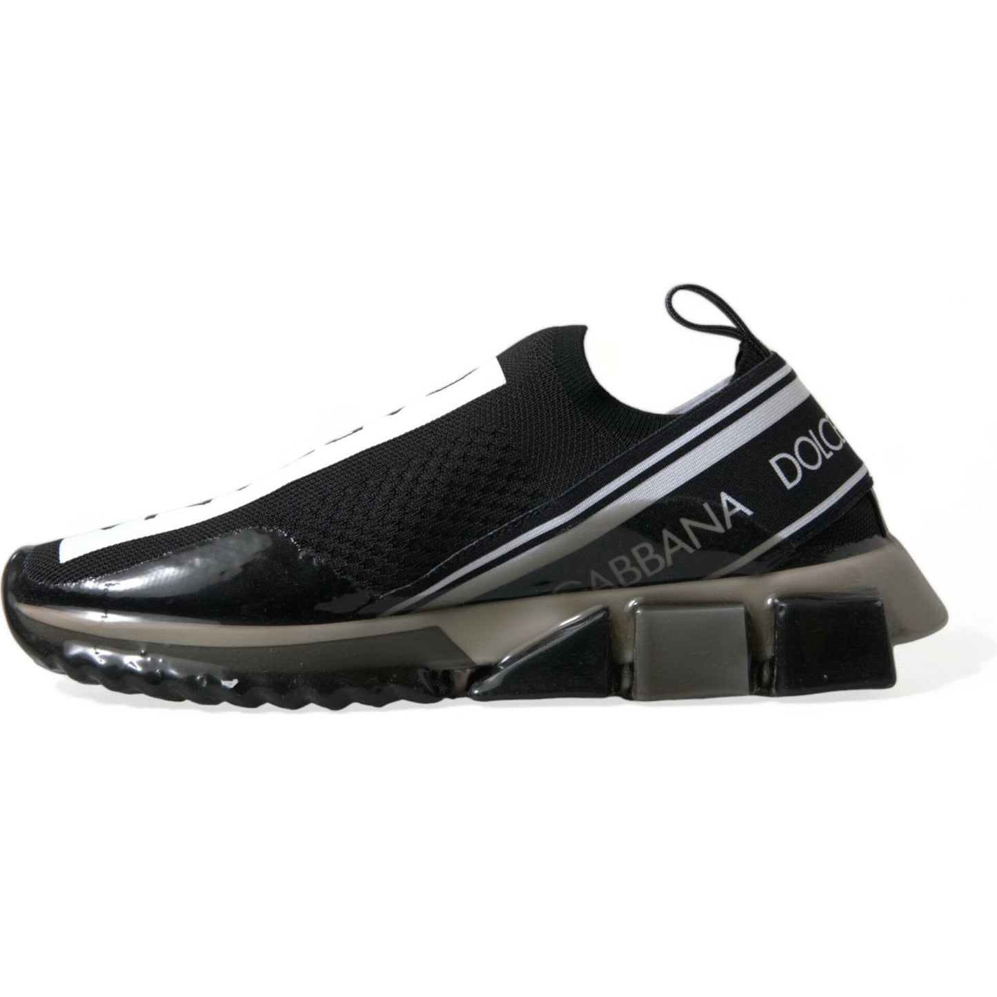 Dolce & Gabbana Black White Slip On Sneakers Sorrento Shoes MV5584-39
