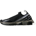 Dolce & Gabbana Black White Slip On Sneakers Sorrento Shoes MV5584-39
