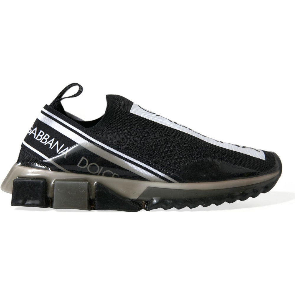 Dolce & Gabbana Black White Slip On Sneakers Sorrento Shoes MV5584-39