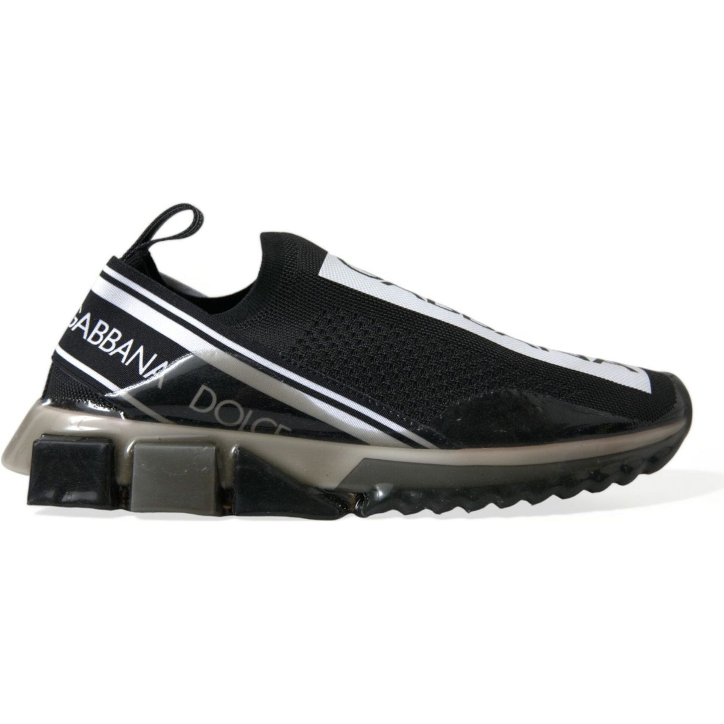 Dolce & Gabbana Black White Slip On Sneakers Sorrento Shoes MV5584-39