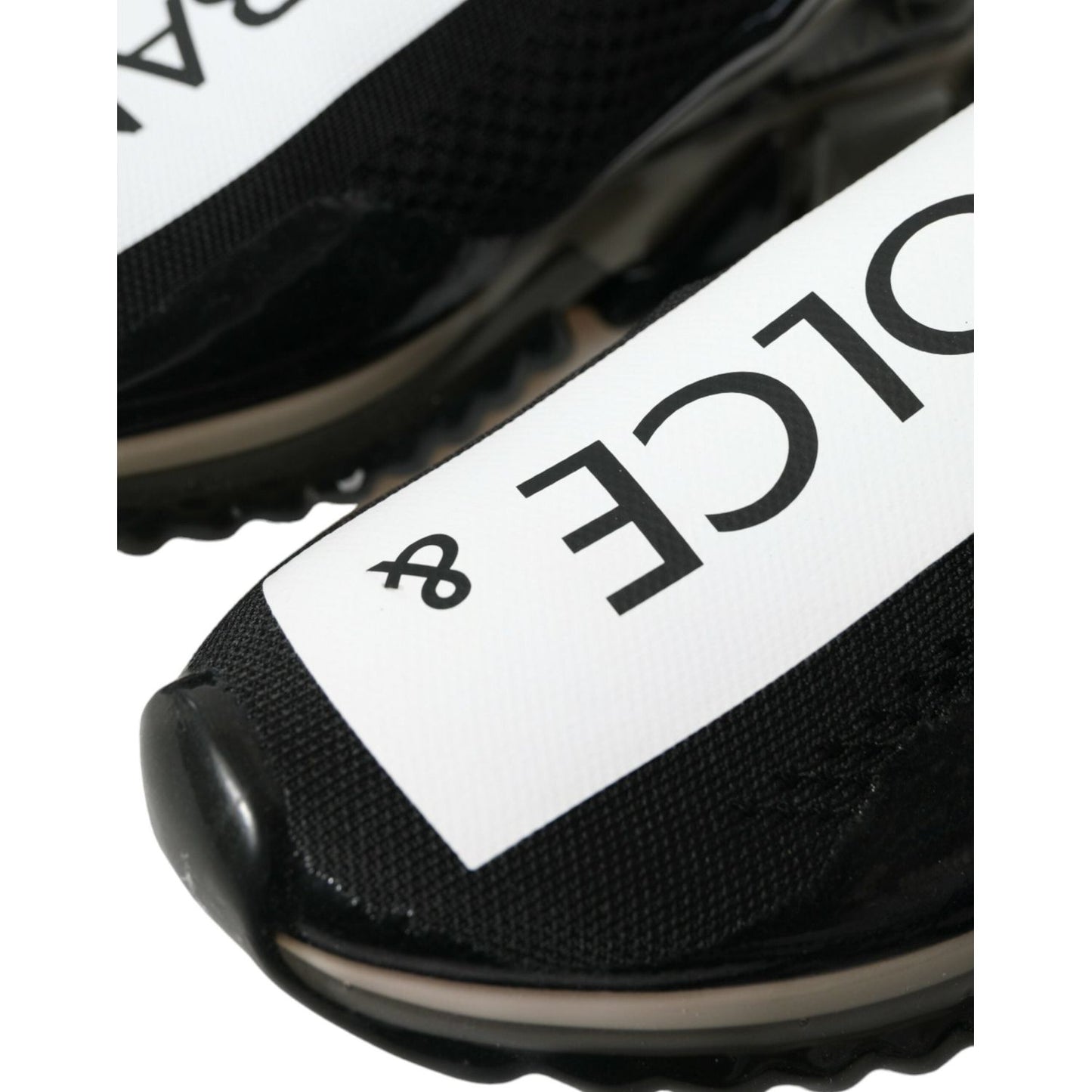 Dolce & Gabbana Black White Slip On Sneakers Sorrento Shoes MV5584-39