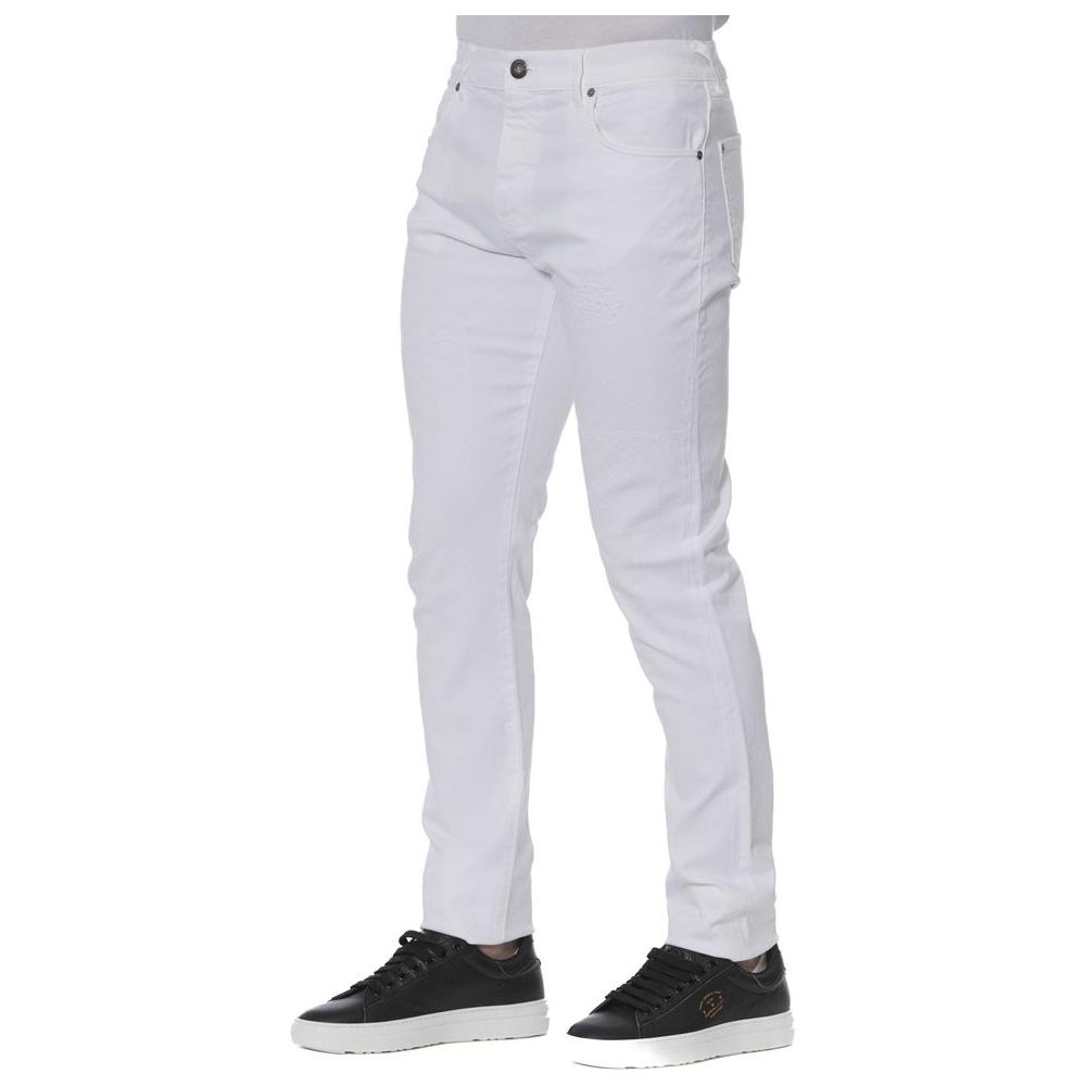 Trussardi Jeans White Cotton Men Jeans