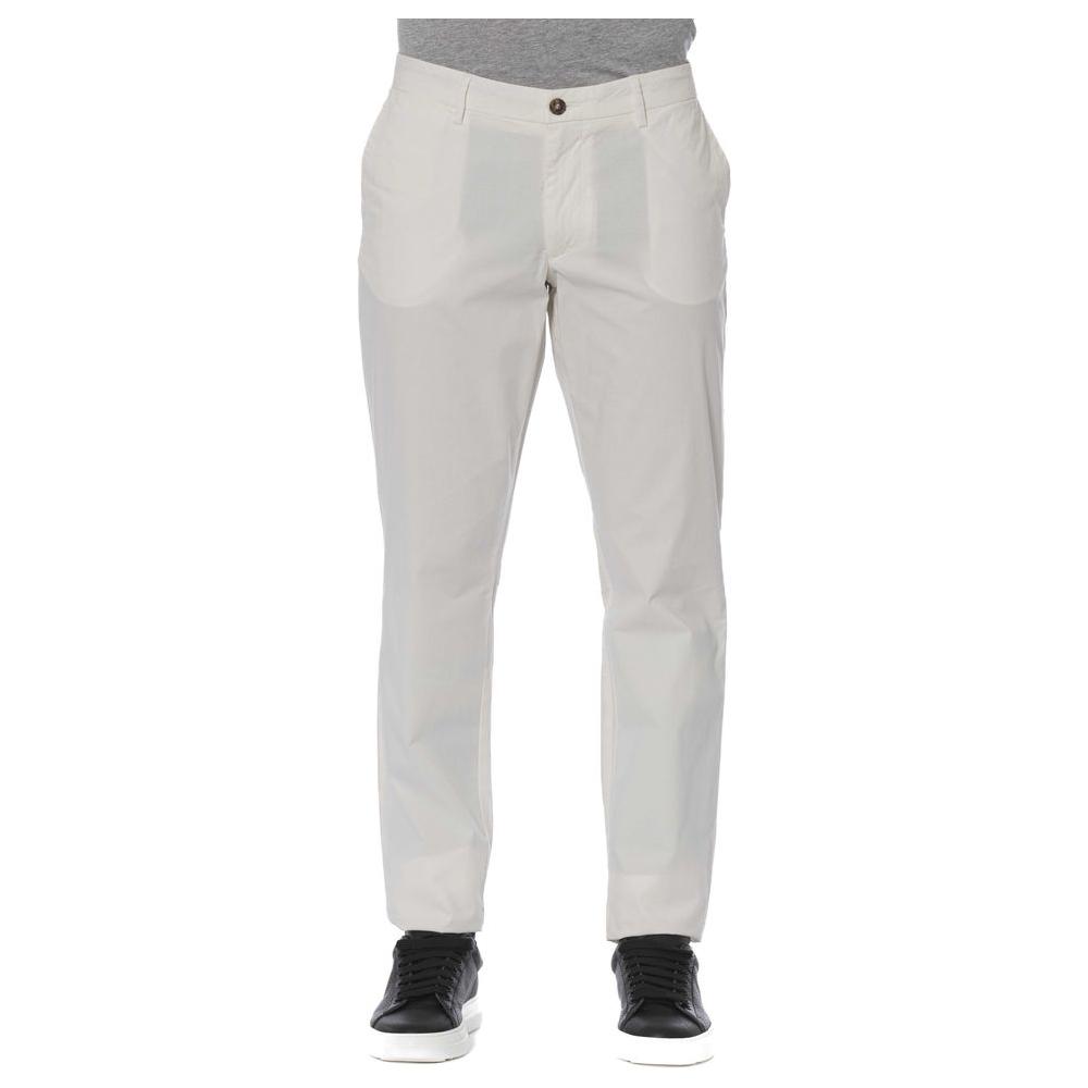 Trussardi Jeans White Cotton Men's Trousers
