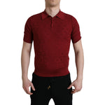 Dolce & Gabbana Maroon Collared Short Sleeve Silk T-shirt TSH85147-48