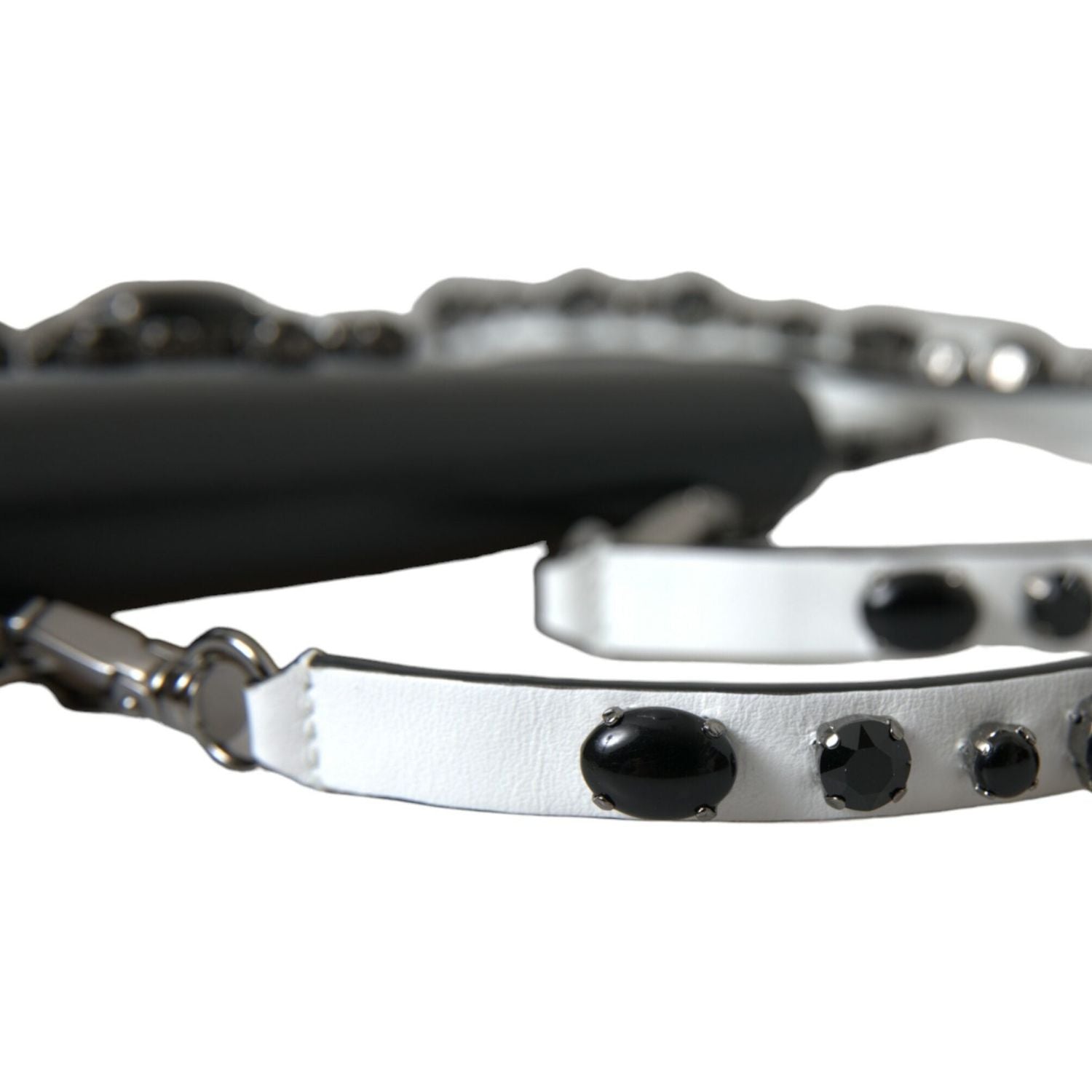 优雅水晶缀饰皮革卡夹