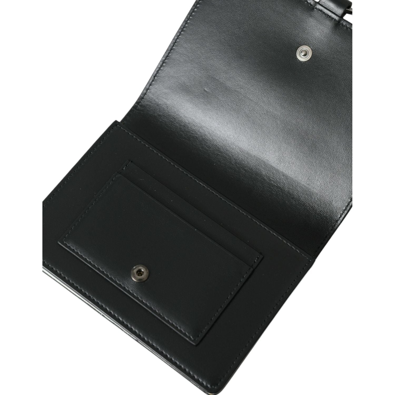 优雅水晶缀饰皮革卡夹